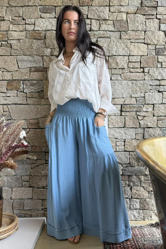 Basso Shirring Sailor Pant Denim